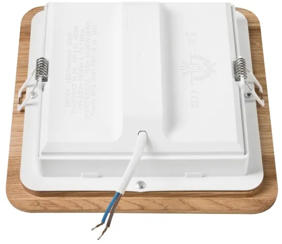 LED Podhľadové svietidlo WOODY SPOT LED/17W/230V 3000K dub 18,5x18,5 cm