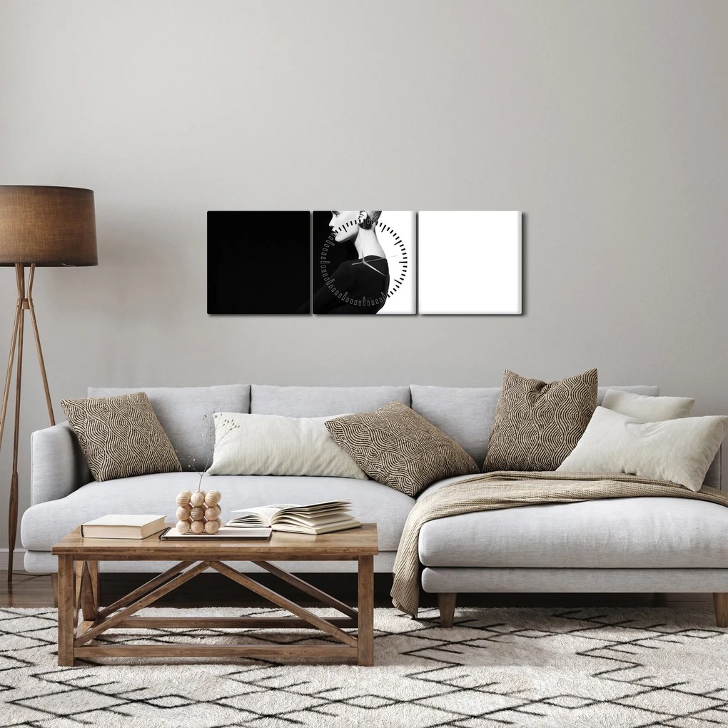 Obrázok - Žena á la jin a jang (s hodinami) (90x30 cm)