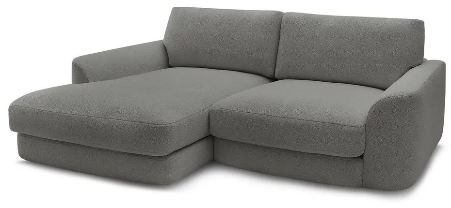 Tmavosivá rohová pohovka z textílie buklé (ľavý roh/s leňoškou) Leonore – Bobochic Paris