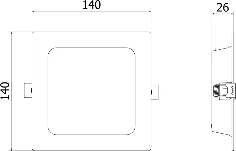 Mexen LDRR, LED stropné svietidlo na zapustenie 14 x 14 cm, 9W, studená - 6500K, 990 lm, biela - L211-014-0965-20