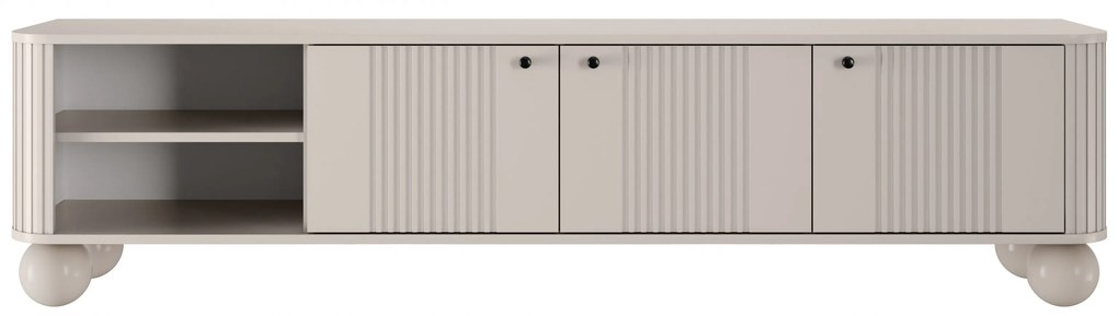 TV stolík Vespera 3D 187 cm - kašmírová / čierna / kašmírové nohy