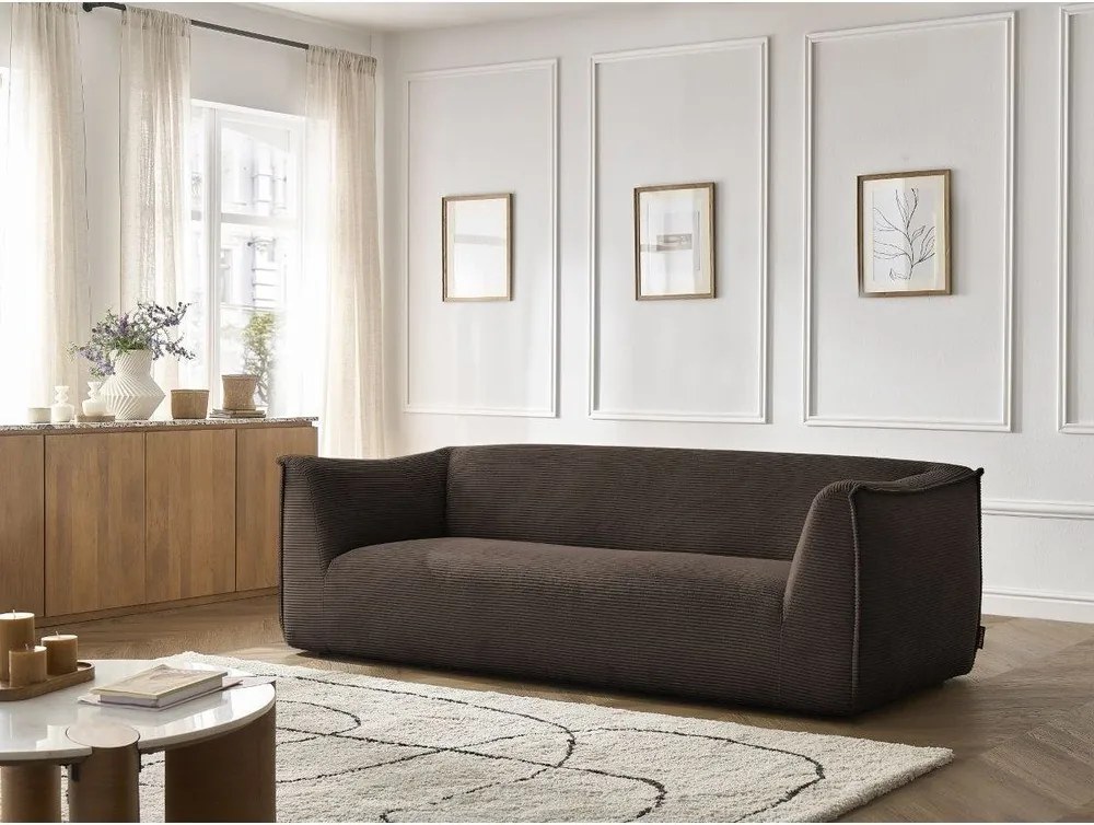 Hnedá menčestrová pohovka 242 cm Giorgia – Bobochic Paris