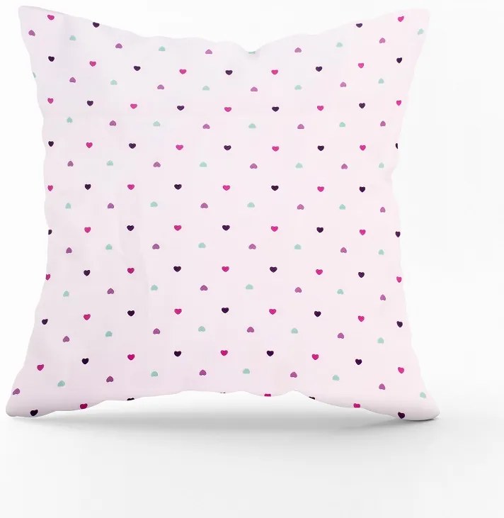 Obliečka na vankúš srdiečka Veľkost obliečok: 70 x 50 cm, Zapínanie: Gombíky