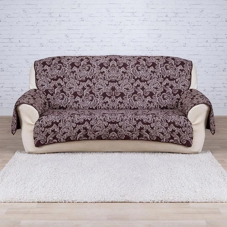 Prikrývky s opierkami čokoládové trojkreslo - sedák 160 cm