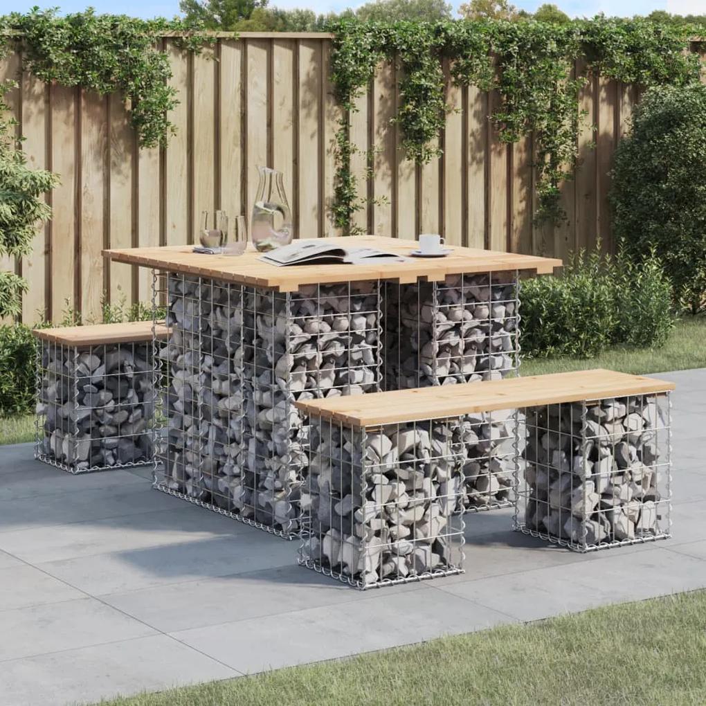 Záhradná lavička gabiónový dizajn 100x102x72cm masívna borovica 834368