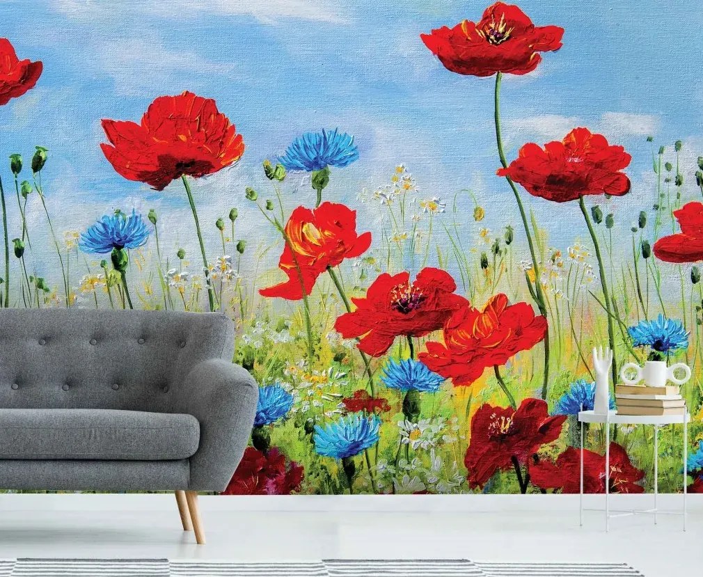 Manufakturer -  Tapeta Field flowers painting