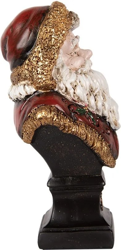 Červeno-zlatá vianočná dekorácia busta Santa Claus - 10*8*17 cm
