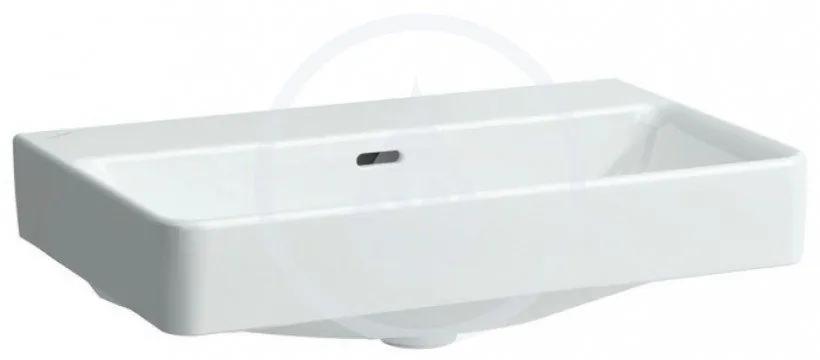 LAUFEN Pro S Umývadlová misa, 600 mm x 380 mm, biela – bez otvoru na batériu, bez prepadového otvoru, prepadový kanál dole uzavretý, s LCC H8129534001421