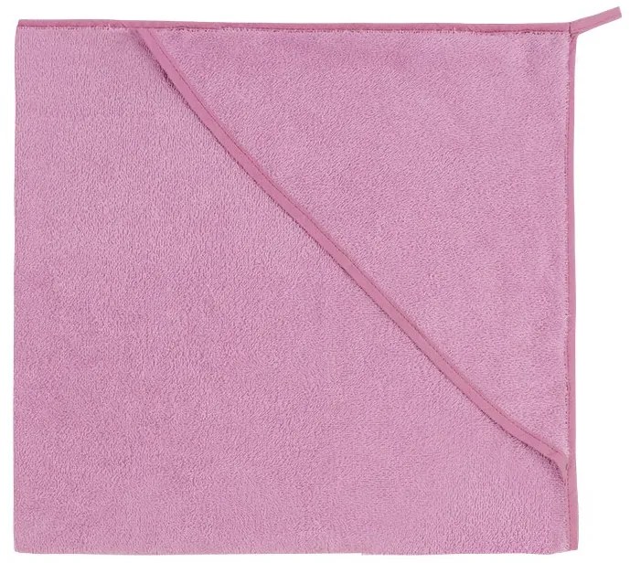 Detská froté osuška s kapucňou 80x80cm 330g rúžová