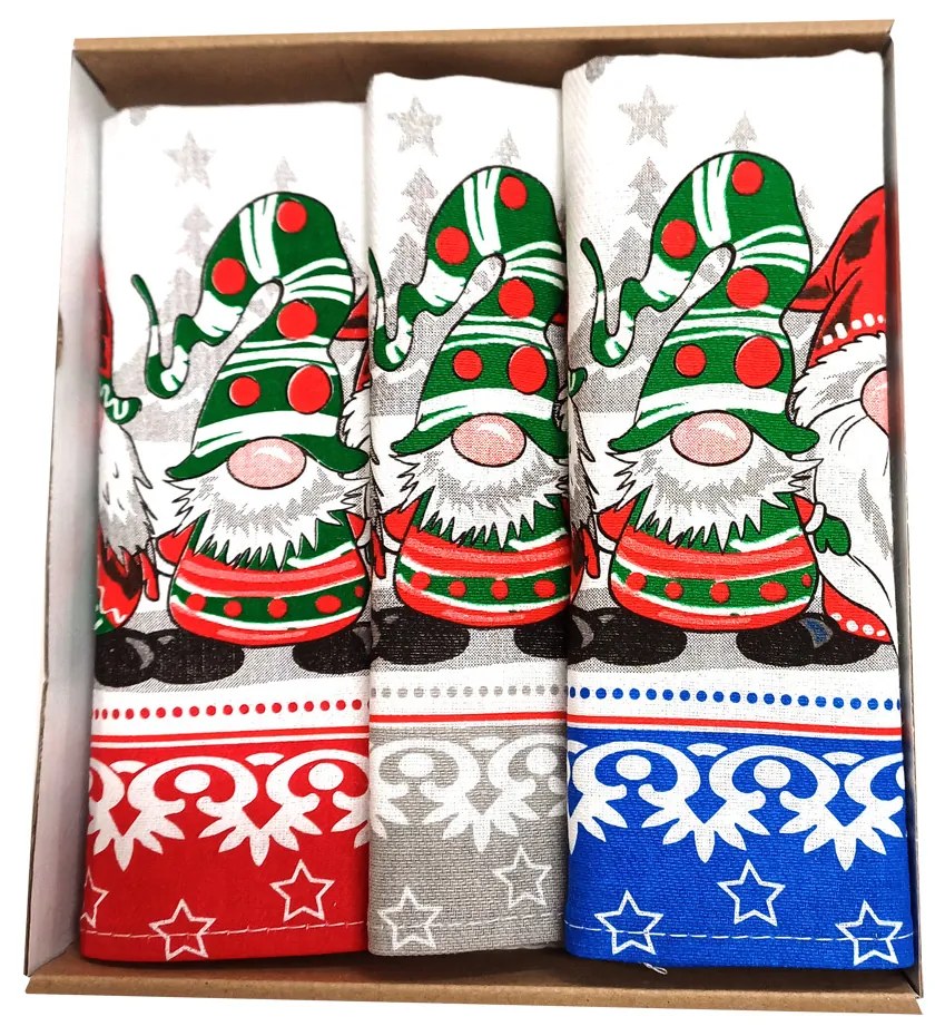 CHRISTMAS GNOM kuchynské utierky 3ks