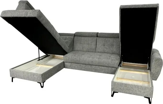 Sedacia súprava Lavante U XXL, pravá, sivá (country 17)