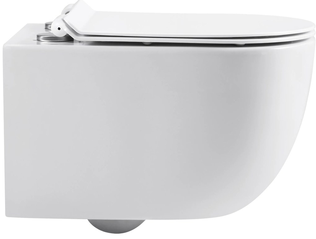 Cerano Felci, závesná WC misa Rimless 525x360x355 mm + UF toaletné sedátko, biela lesklá, CER-CER-417377