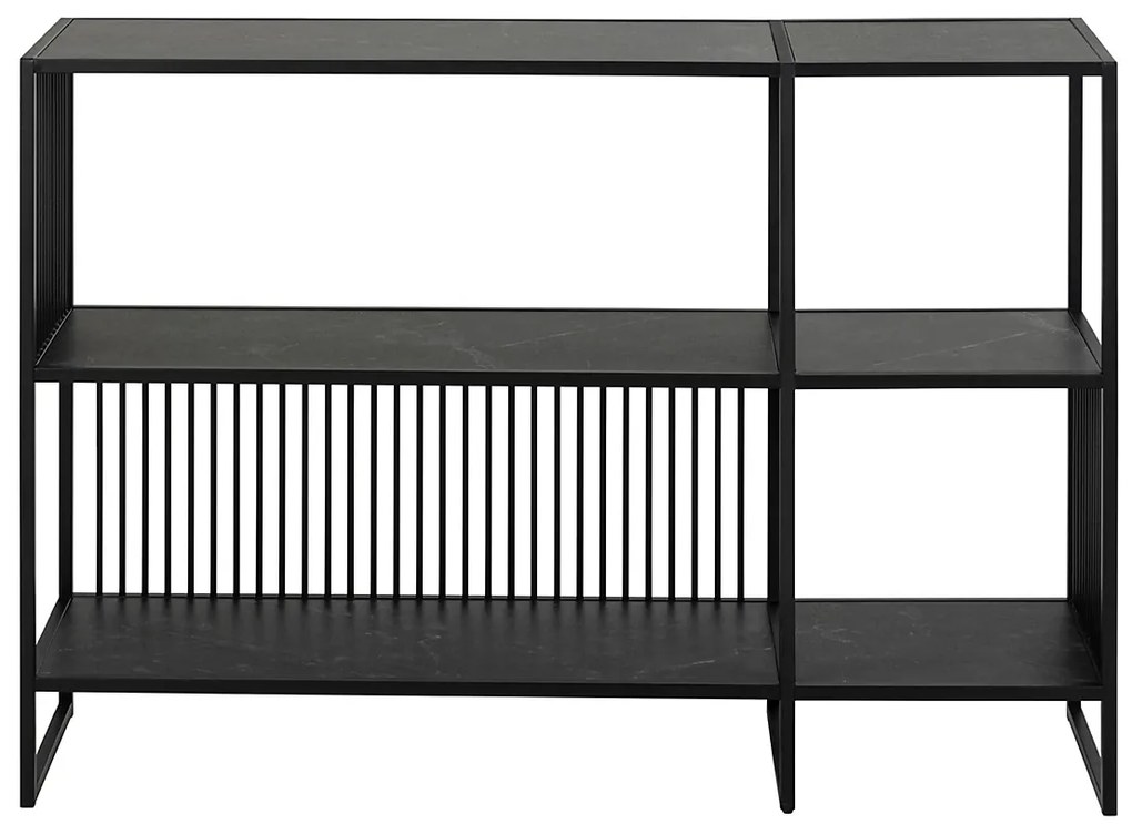 Knižnica Strington 120 cm mramorovo čierna