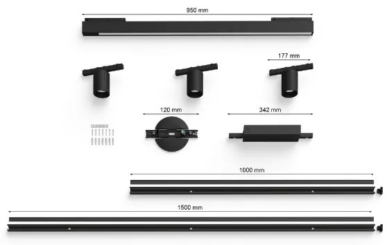 Philips-SADA 4xLED RGB Stmievateľné svietidlo do lištového systému Hue LED RGB/44,6W/230V