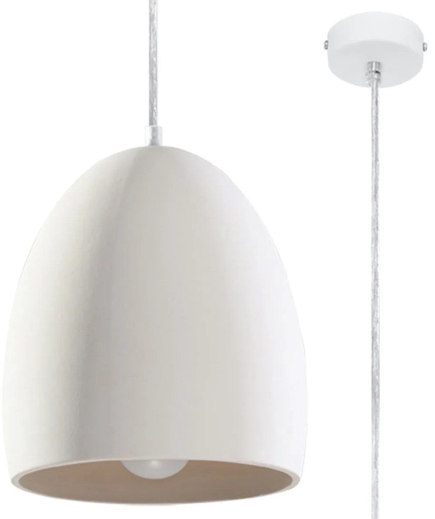 Závesné svietidlo Flaviusz, 1x biele keramické tienidlo