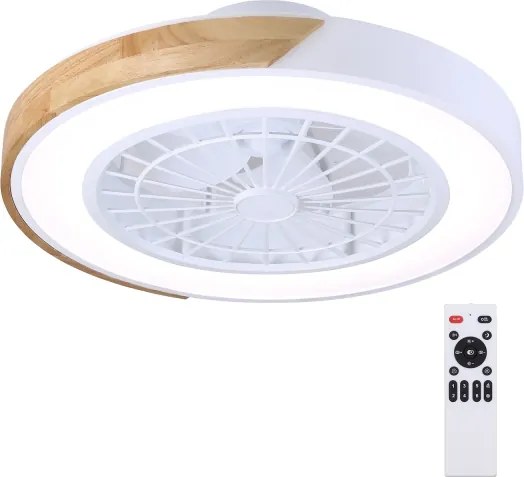 Brilagi-LED Stmievateľné svietidlo s ventilátorom LED/30W/230V 3000-6500K biela/dub + DO