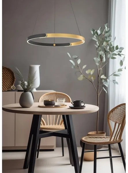 Zuma Line MD4417-1M-3BGD - LED Luster na lanku LINOS LED/30W/230V čierna/zlatá