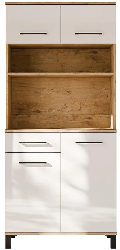 Príborník Linda Biely/Dub Lancelot 80 (VIGO)