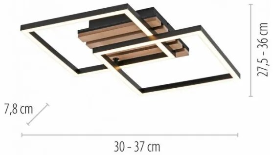 JUST LIGHT. 14053-79 - LED stropné svietidlo AKUSTIKA LED/15W/230V dub/čierna