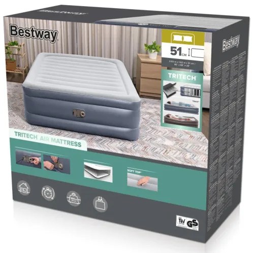 Nafukovací matrac Bestway 6713I so vzduchovou pumpou 152x203x51 cm