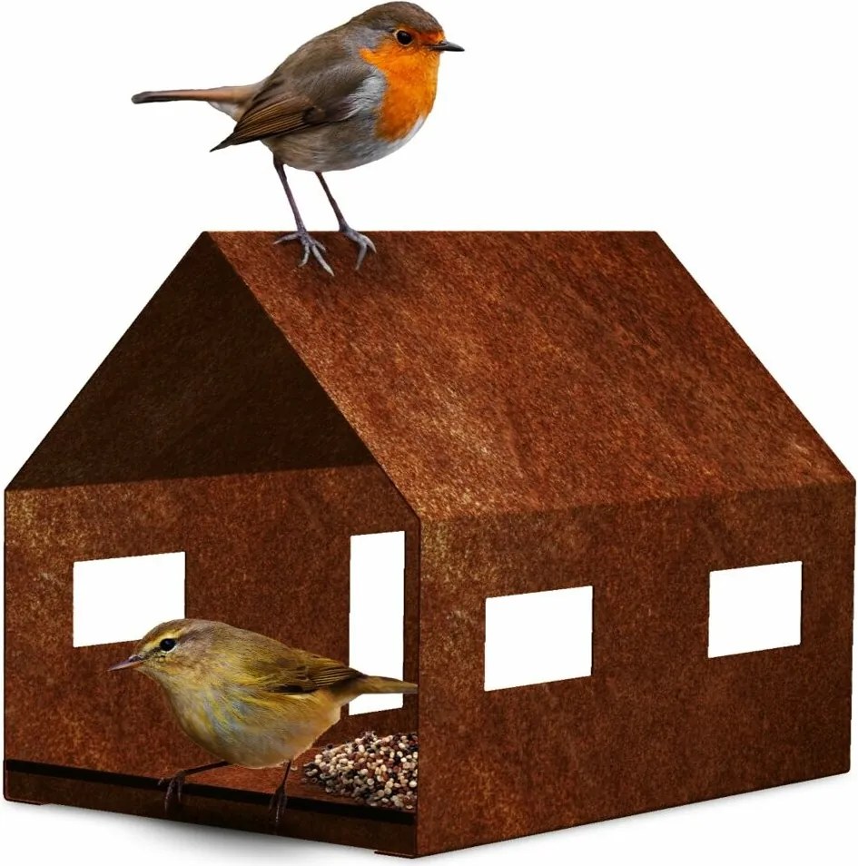 Casa Vtáčie kŕmidlo 30 x 21 x 23 cm, corten CORGARDEN 1040