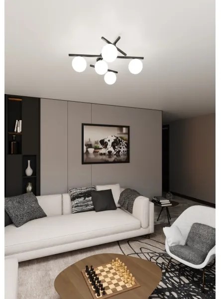 Stropné svietidlo SMART 5xE14/10W/230V čierna/biela