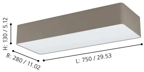 Eglo 99301 - Stropné svietidlo POSADERRA 3xE27/28W/230V
