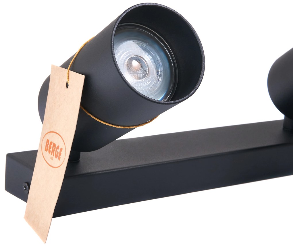 BERGE Stropné bodové svietidlo LED VIKI-L 2x GU10 čierne