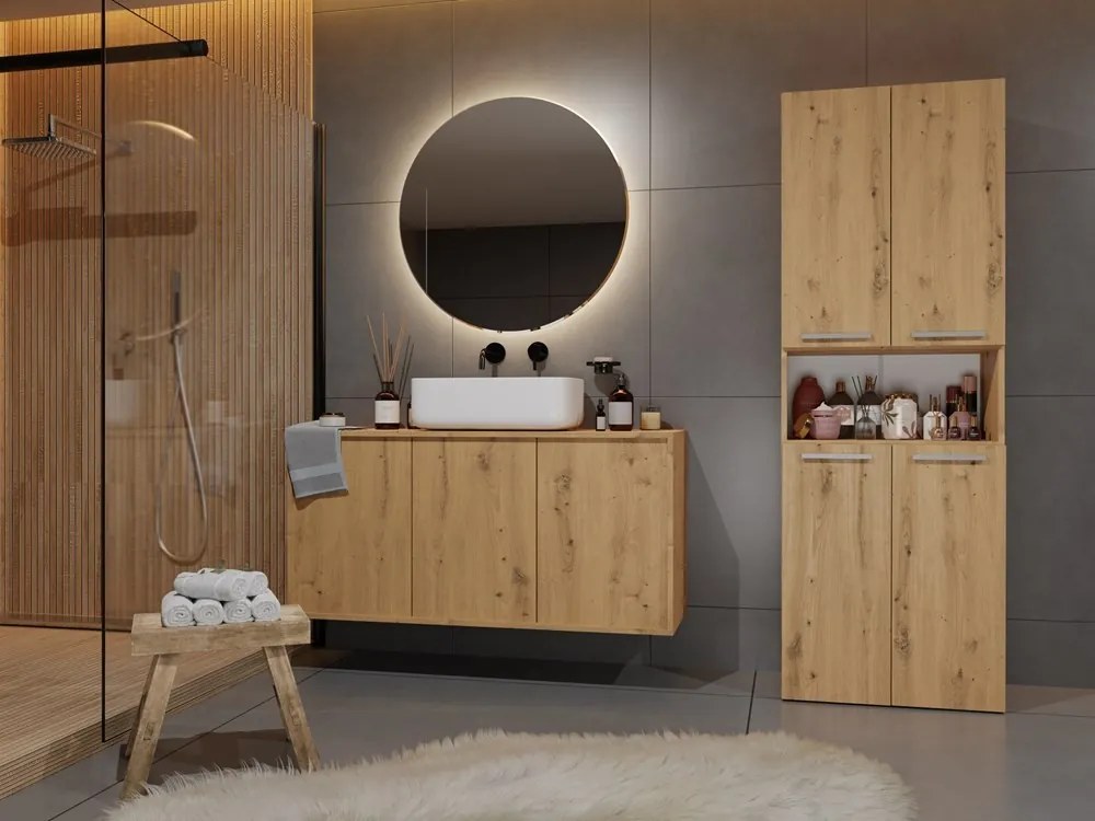 Kúpeľňová skrinka s košom na bielizeň NEL ART II dub artisan
