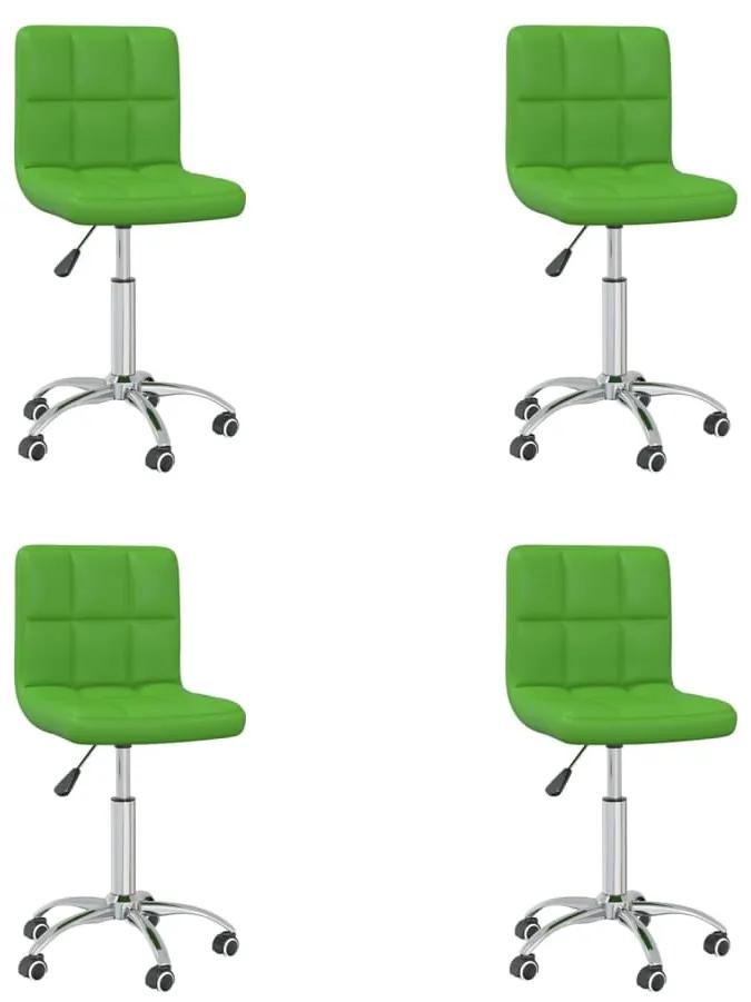 Otočné jedálenské stoličky 4 ks zelené umelá koža