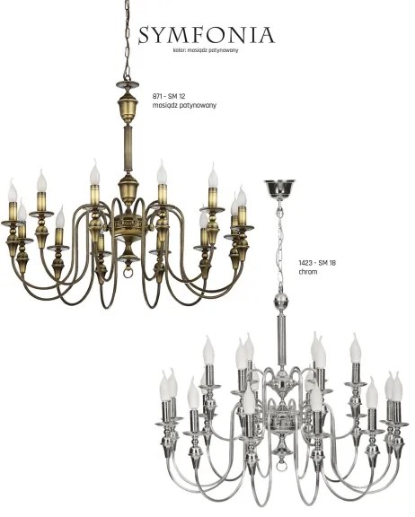 Jupiter 1423 - Luster na reťazi SYMFONIA 12xE14/40W/230V