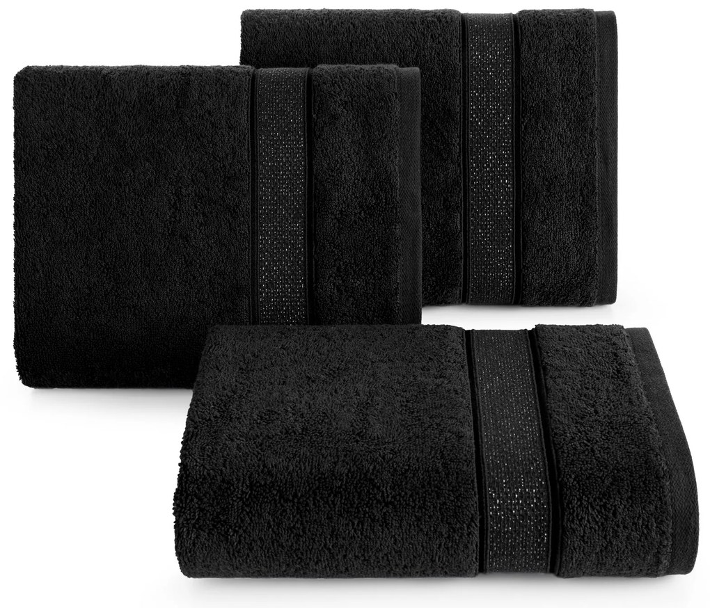 BAVLNENÝ UTERÁK LIANA 50X90 CM ČIERNA