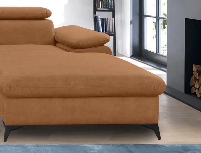 Rohová sedacia súprava Scala, hrdzavá látka, pravý roh