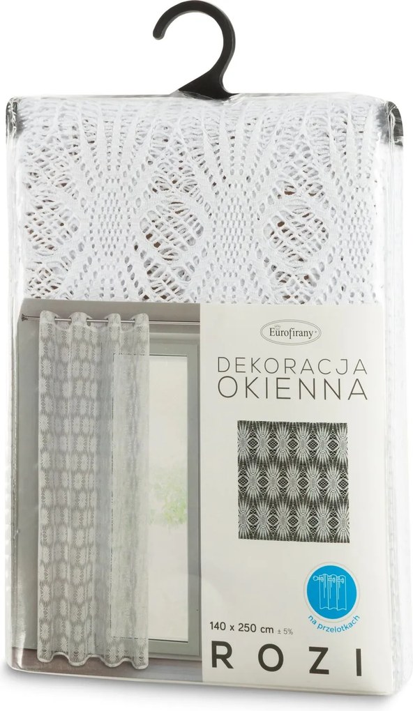 ZÁCLONA NA KRÚŽKOCH ROZI 140X250 CM BIELA