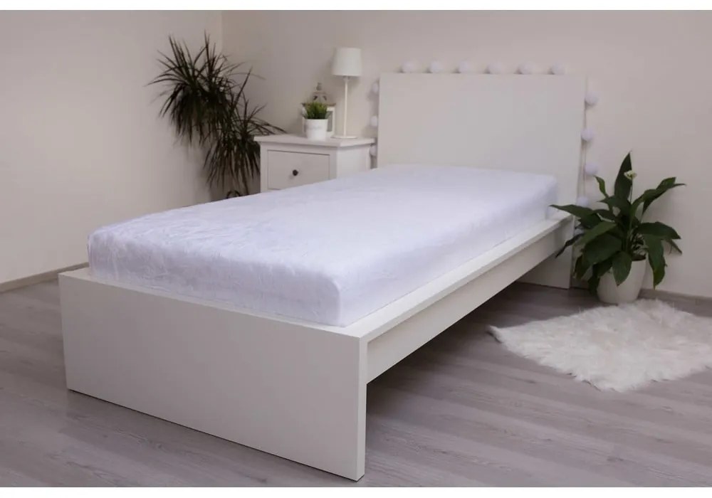 Biela napínacia mikroplyšová plachta 180x200 cm – Jerry Fabrics