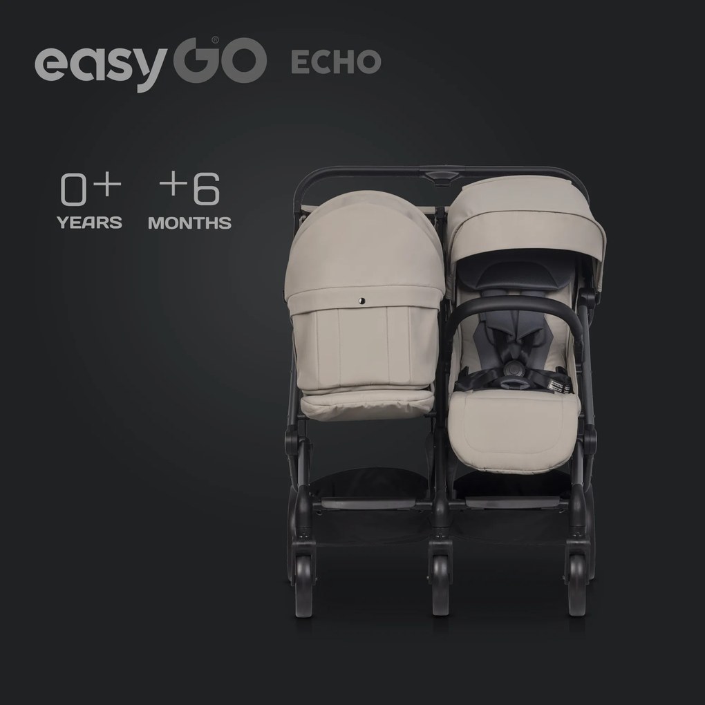 Súrodenecký kočík EasyGo Echo Savana Beige