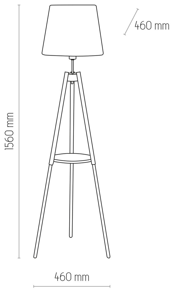 TK-LIGHTING Stojacia škandinávska lampa VAIO, 1xE27, 60W, guľatá, béžová