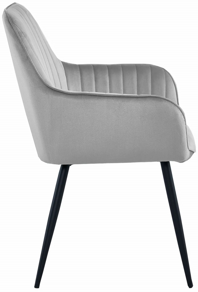 Svetlosivá zamatová jedálenská stolička SOLDEN