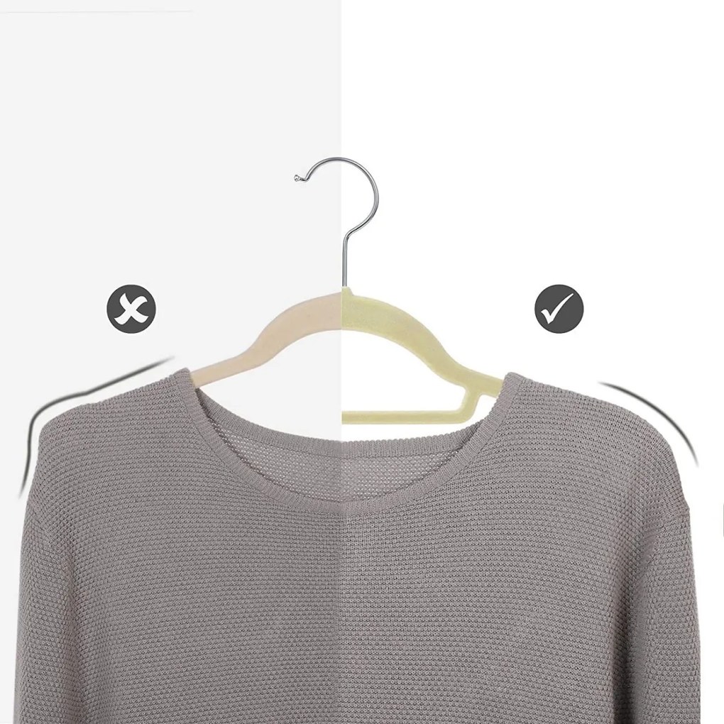 Set 20 ramínek oblečení Loras béžový