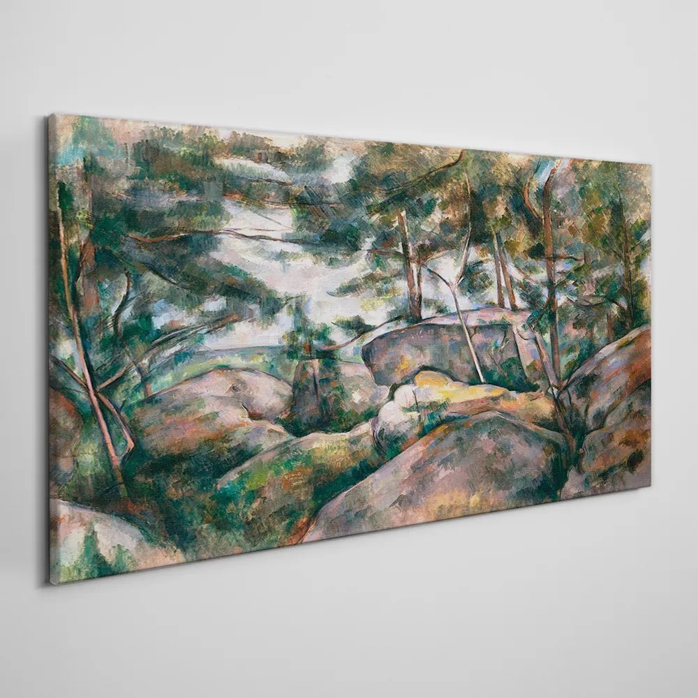 Obraz Canvas Skaly v lese Cézanne