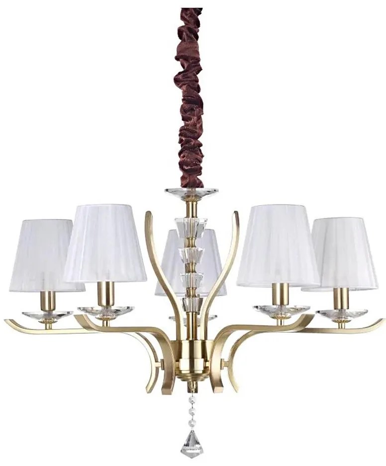 Ideal Lux - Luster na reťazi PEGASO 5xE14/28W/230V pr. 72 cm zlatá