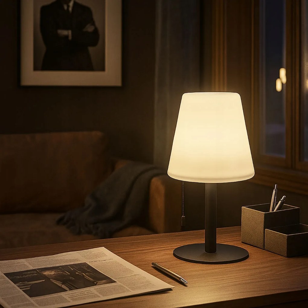 Stolní LED lampa Mikah teplá bílá/černá