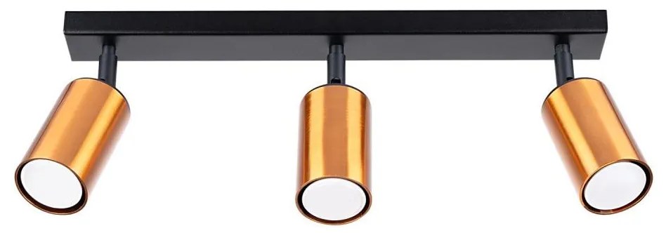 Sollux SL.1376 - Bodové svietidlo WINX 3xGU10/10W/230V čierna/meď