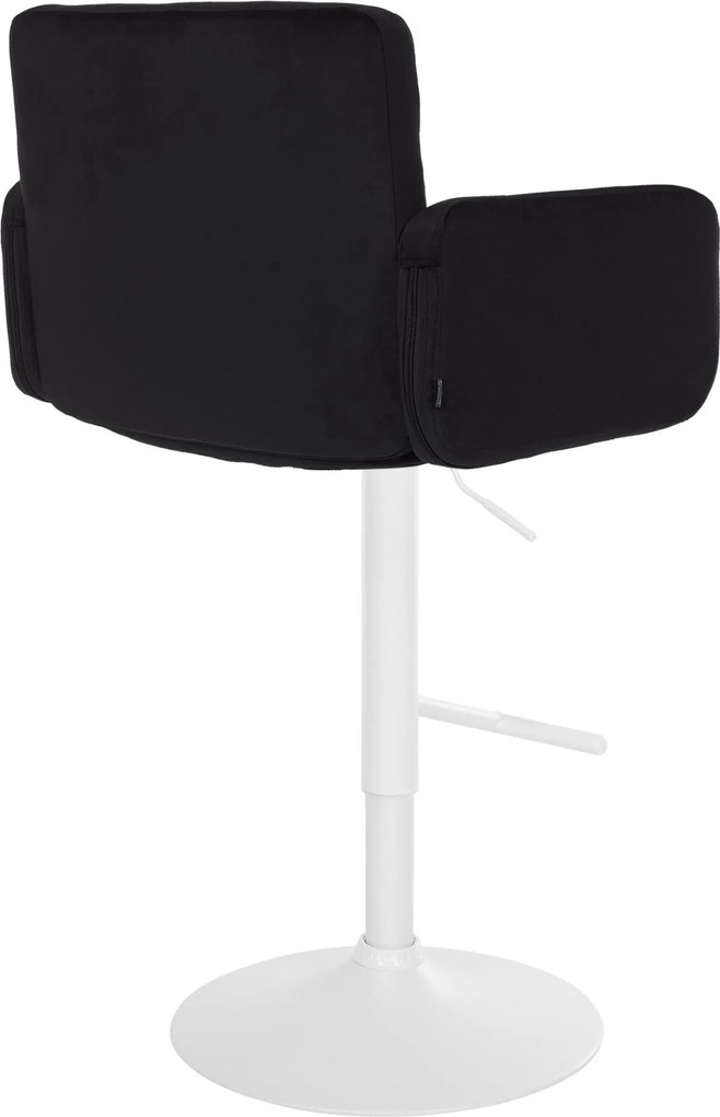 Barová stolička Los Angeles - zamat, biely rám - čierna