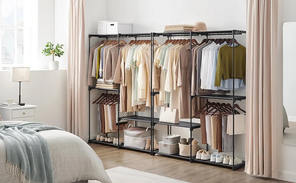 Otevřená šatní skříň Garment černá