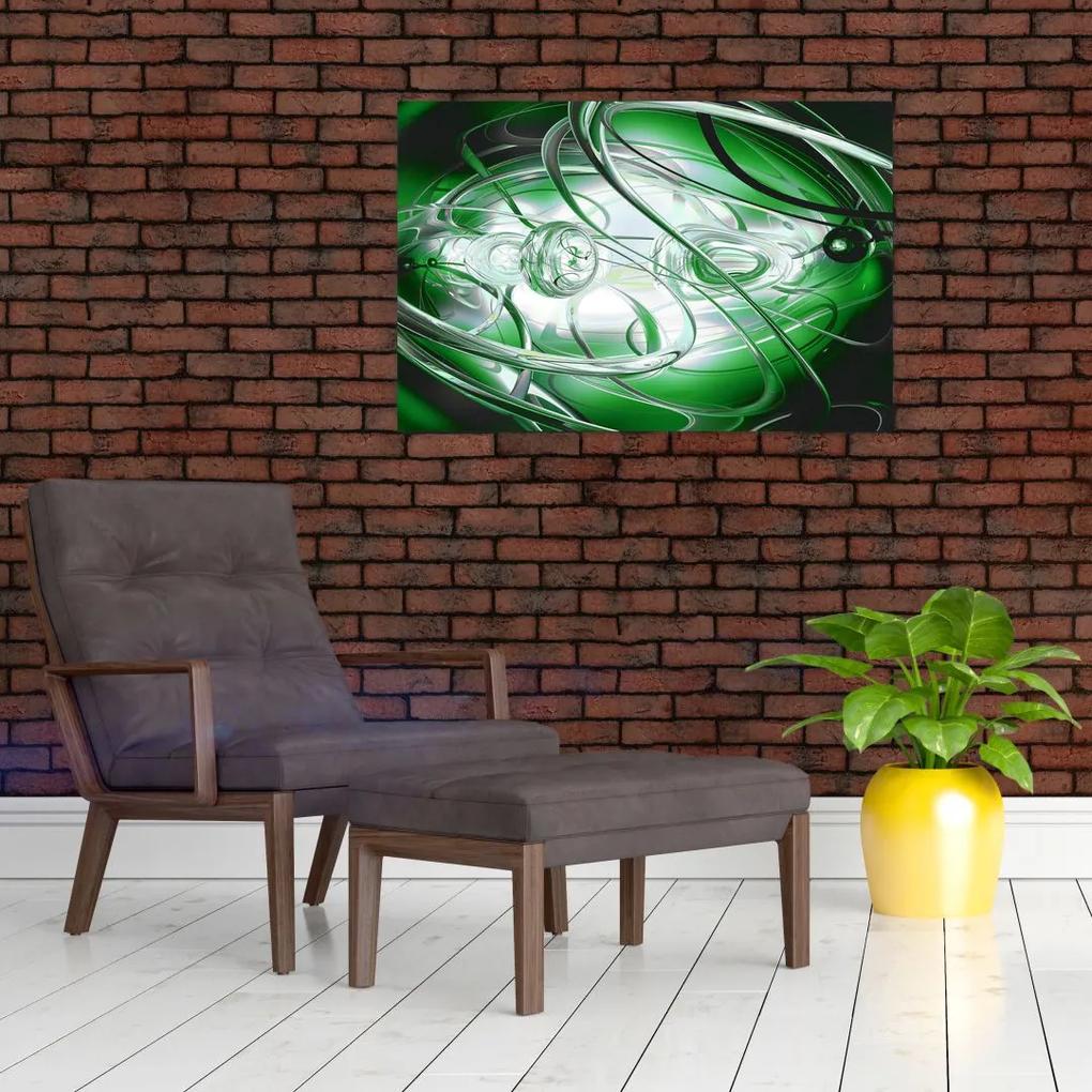 Zelený abstraktný obraz (90x60 cm)