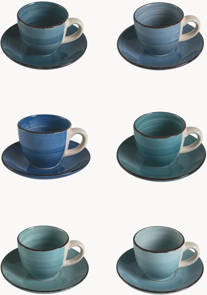 Súprava šálok na espresso's podšálkami Baita Acqua, 6 ks