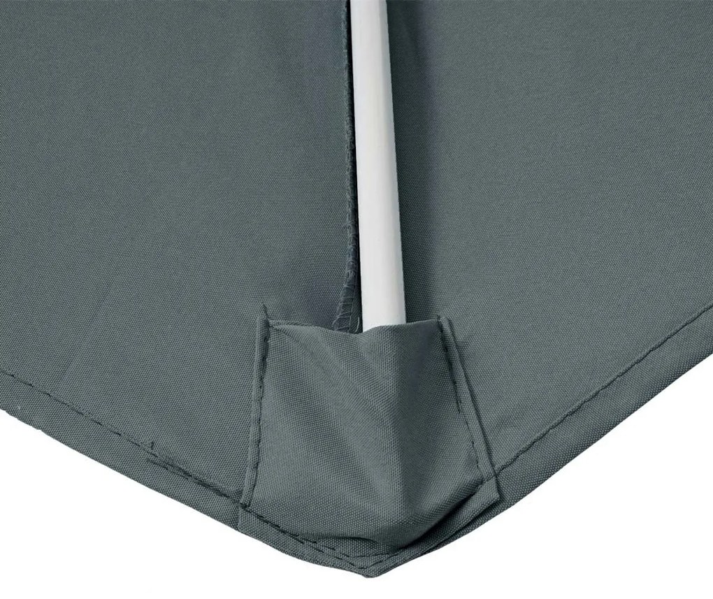 Slnečník polkruh Parla - polyester/hliník - 270cm antracit so stojanom