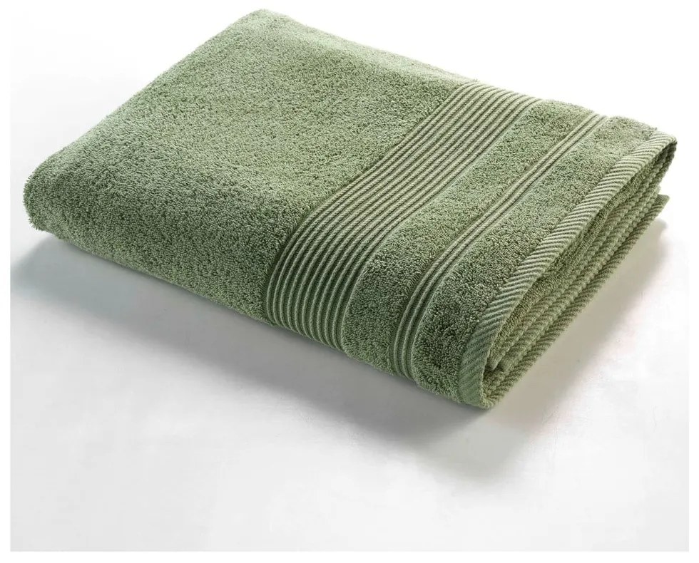 Kaki froté bavlnená osuška 90x150 cm Tendresse – douceur d'intérieur