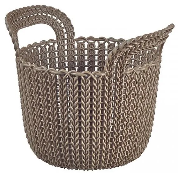 Gulatý košík KNIT 3L - hnedá